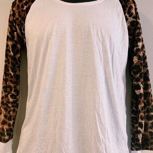 Long sleeve cheetah print shirt.